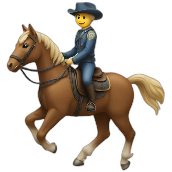 Un chat sur un cheval emoji