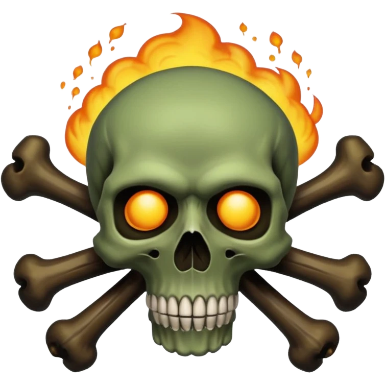a poisonous cloud of gas, dark swamp color, with an image of a skull and two crossed bones behind the skull emoji