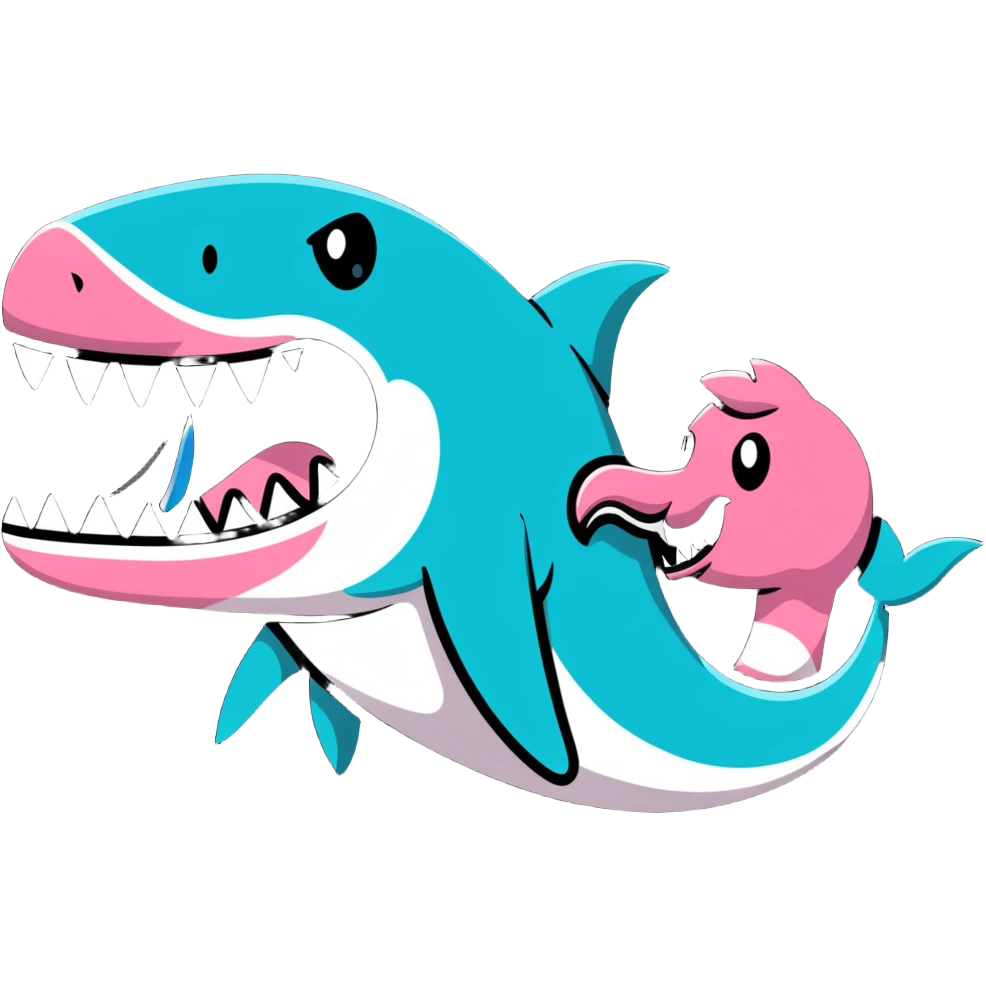 Shark killing flamingo  emoji