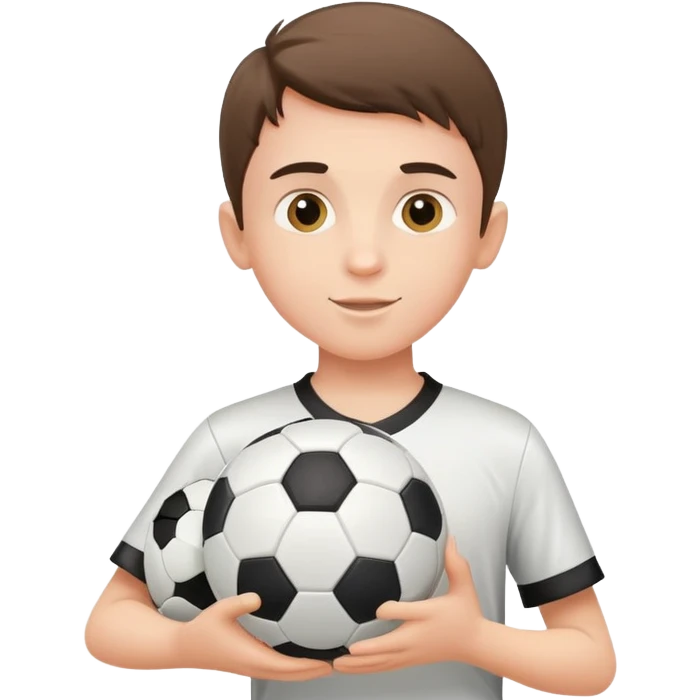 Boy with a soccer ball, holding it or playing with it emoji