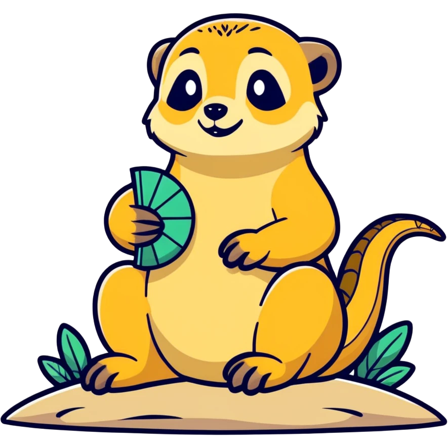 Meerkat sitting on a dragon emoji