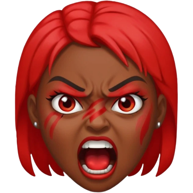 redtsion angry black girl ragebait red face emoji