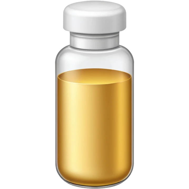 gold pill bottle and white emoji