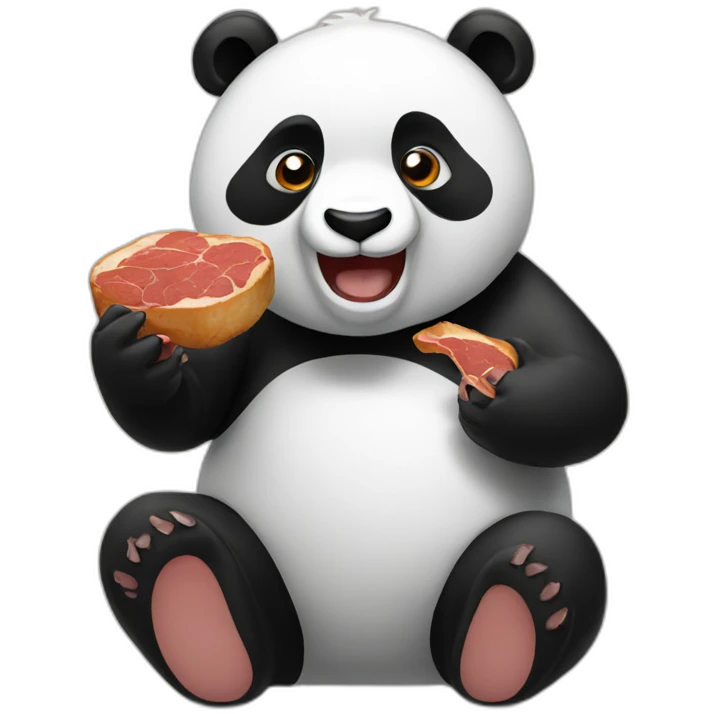 panda eating meat emoji