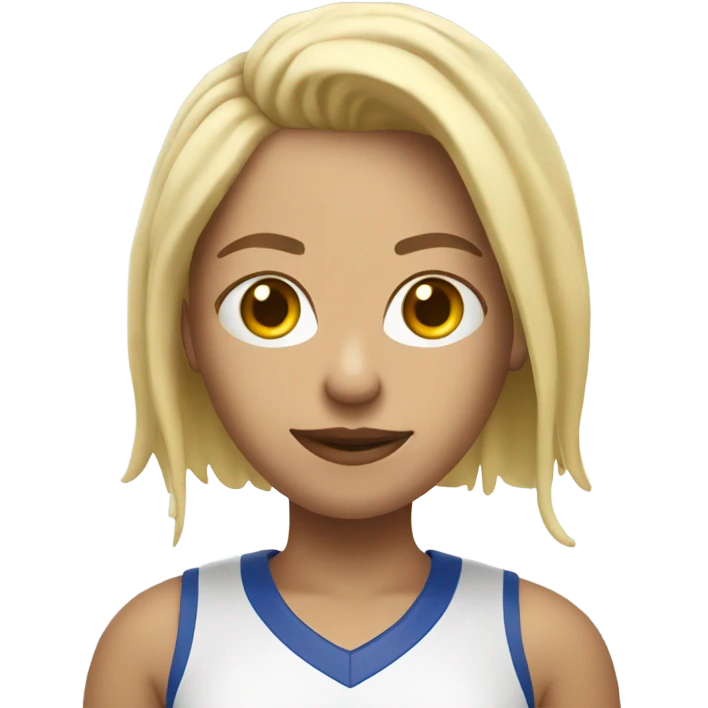 Chica rubia con una remera de futbol  emoji