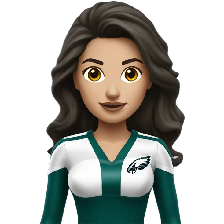 Philadelphia Eagles cheerleader brunette cheer emoji