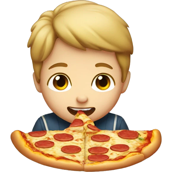 boy eating pizza emoji