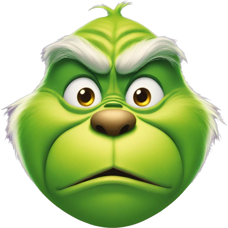 The Grinch smirking mouth closed  emoji