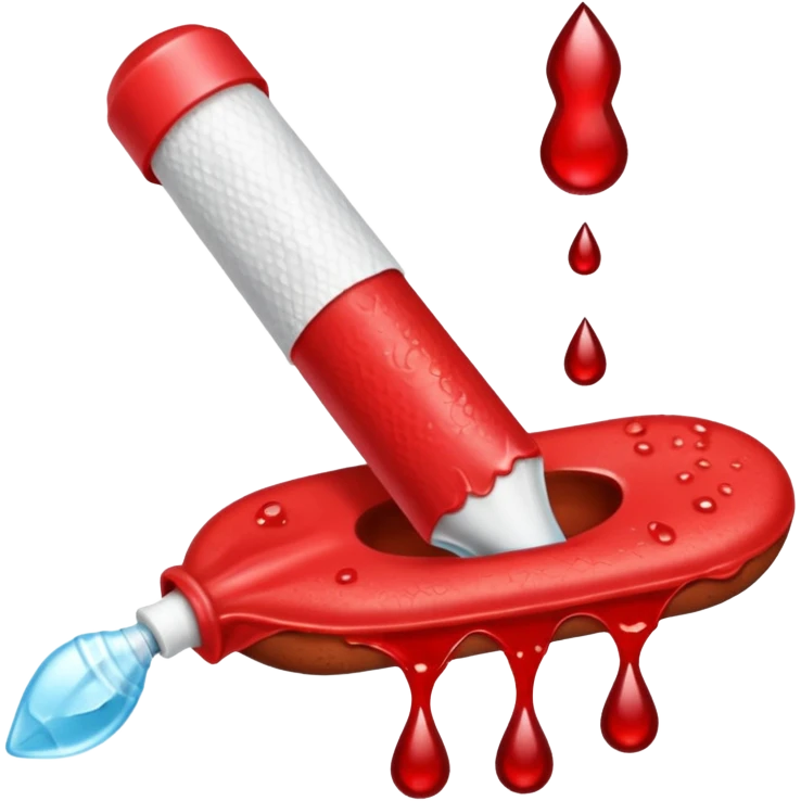 tampon + blood droplet + piece of poop emoji