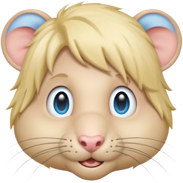 Male Rat with a blonde wig and blue eyes emoji