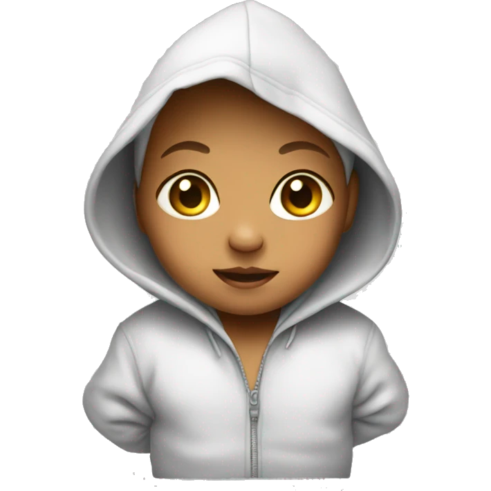 Baby wearing hoodie emoji