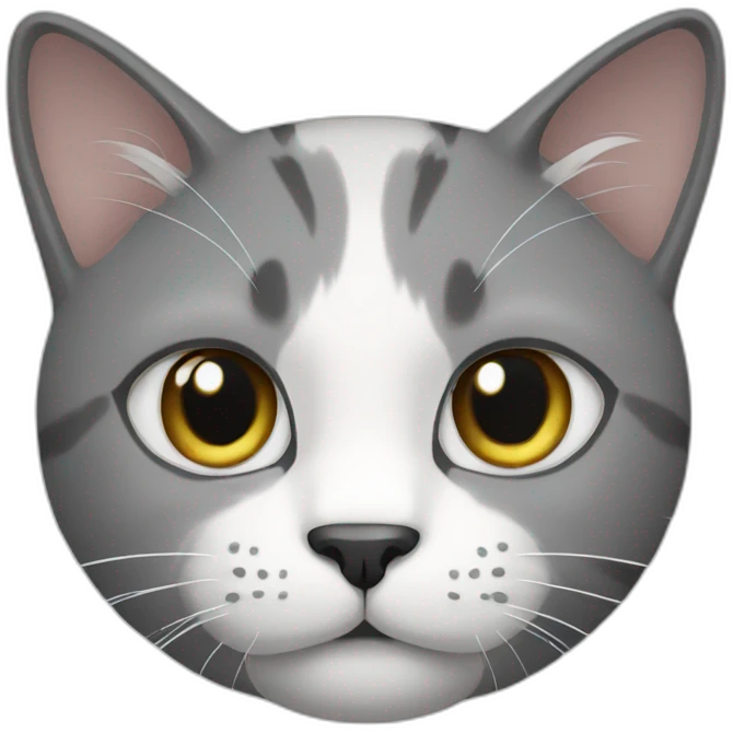 Grey and white cat emoji