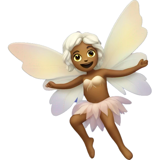 With fairy wings under a big bright moon emoji