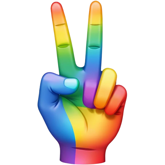 Rainbow middle finger emoji