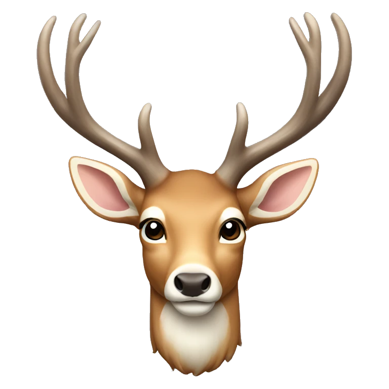 white tail deer with large antlers emoji