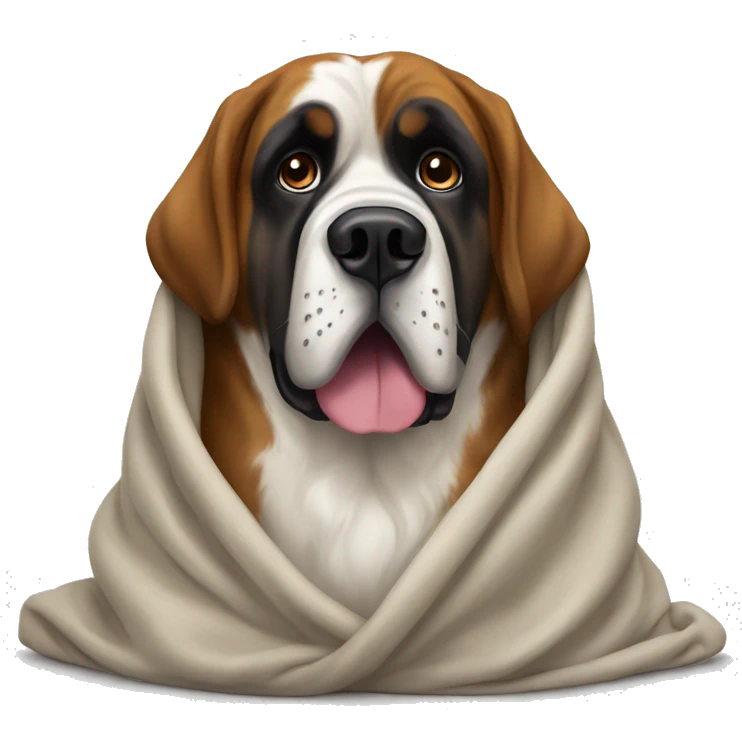 A Saint Bernard under a blanket emoji