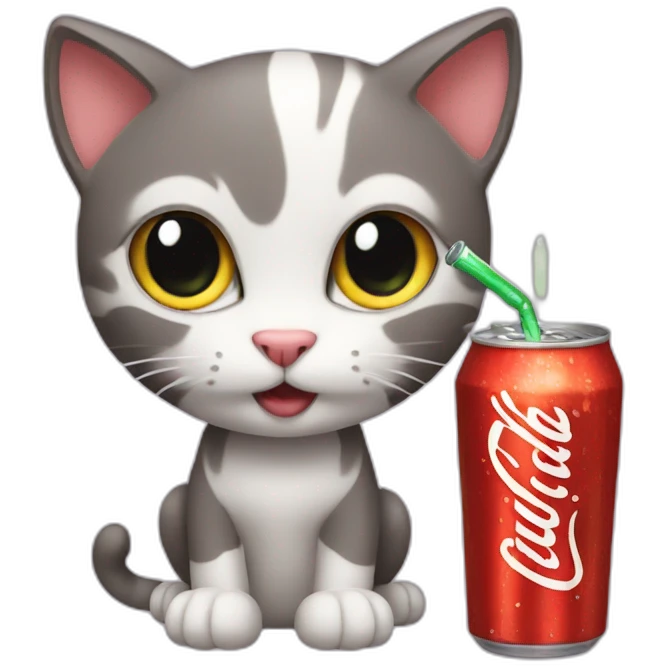 cat with soda emoji