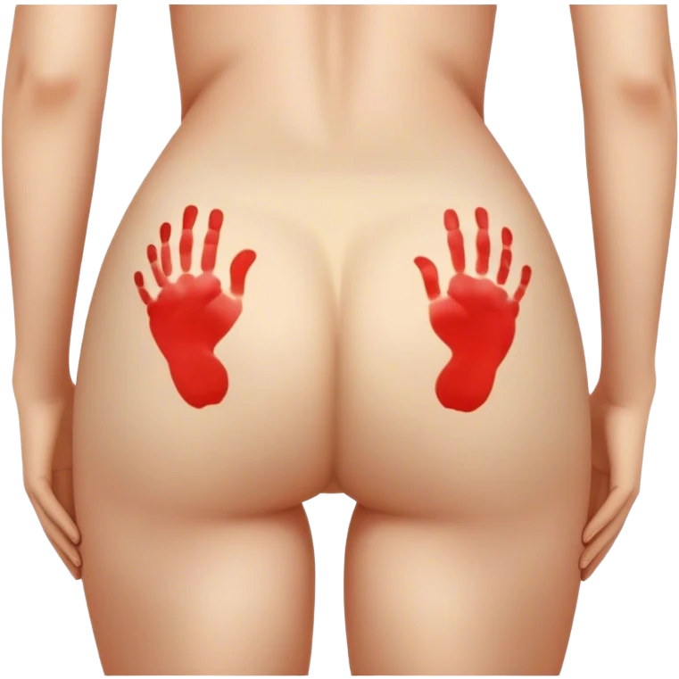 Butt with only one hand print appropriate  emoji