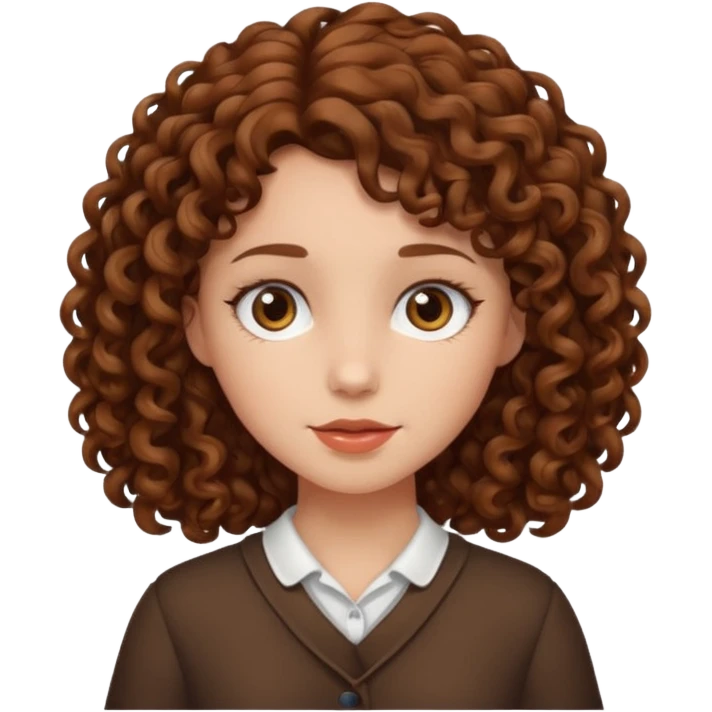 brown hair girl curly emoji