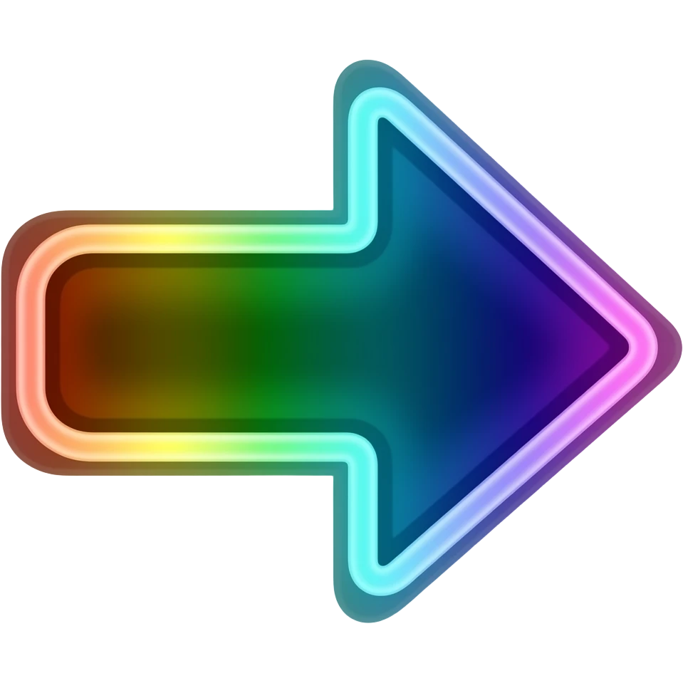 animated neon rgb glow arrow, pointing right emoji