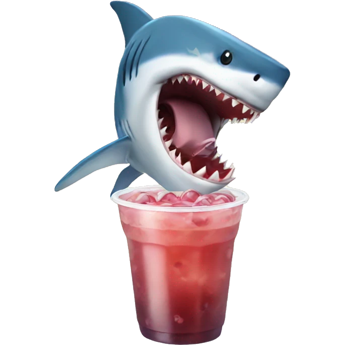 shark drinking boba emoji