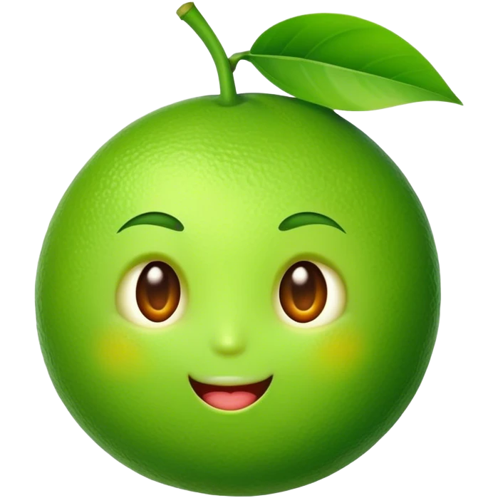 a lime with cute face emoji