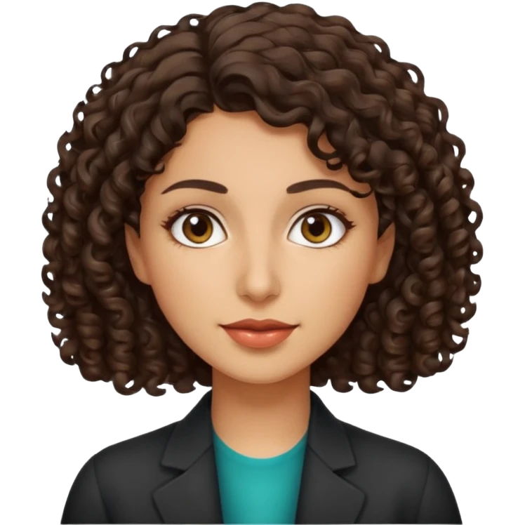 30 yr iranian woman dark brown hair curly wavy short hair emoji