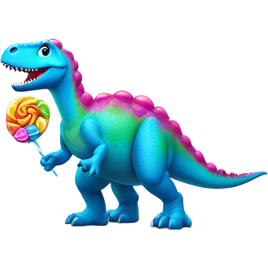 Dinasour eating candy emoji