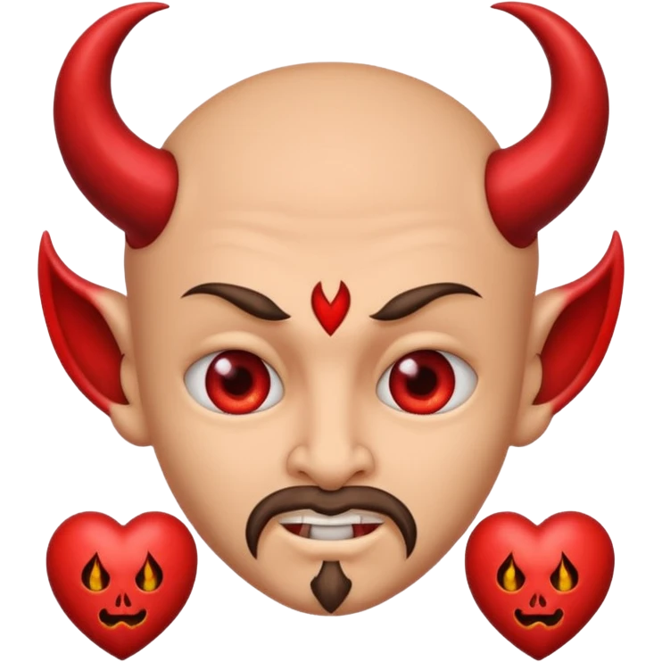 Face with eyes in hearts and things of devil emoji