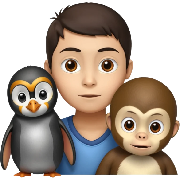 Penguin et singe a un enfant qui a 20 emoji