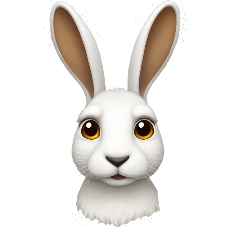 white hare with brown heart emoji