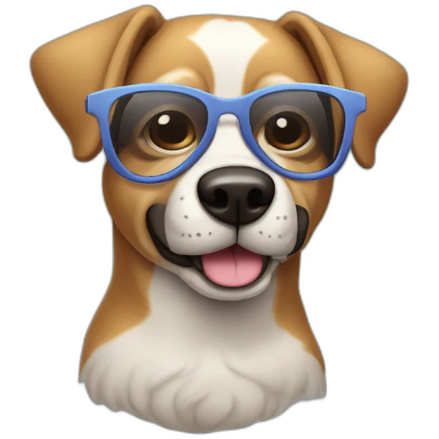 Un perro con gafas llamando por celular emoji