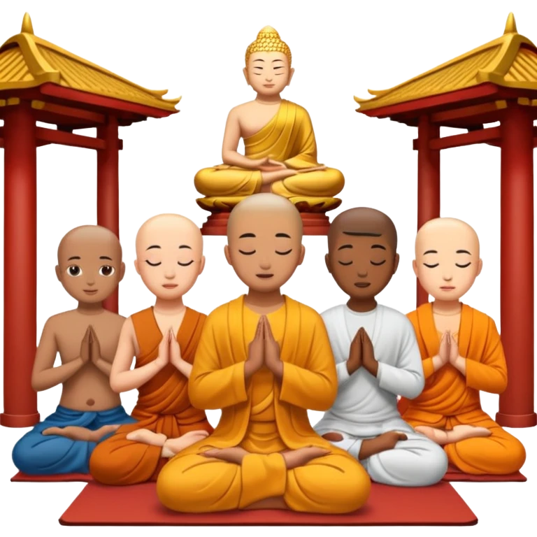 people praying in a Buddhist temple emoji