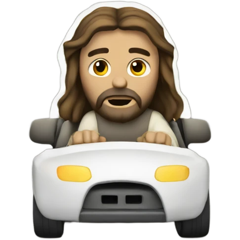 Jesus car driving emoji