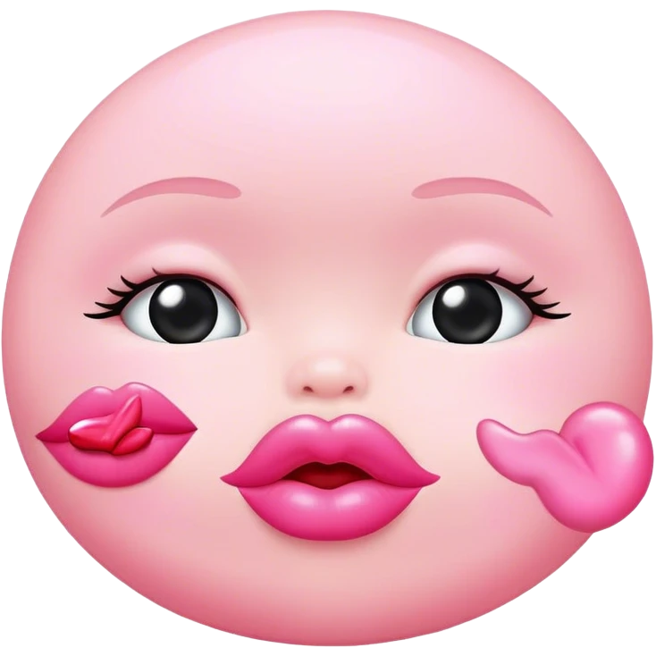 baby pink kiss print  emoji