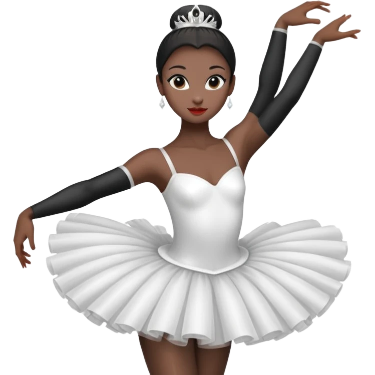 Black swan ballerina emoji from a far to see the whole body dancing emoji