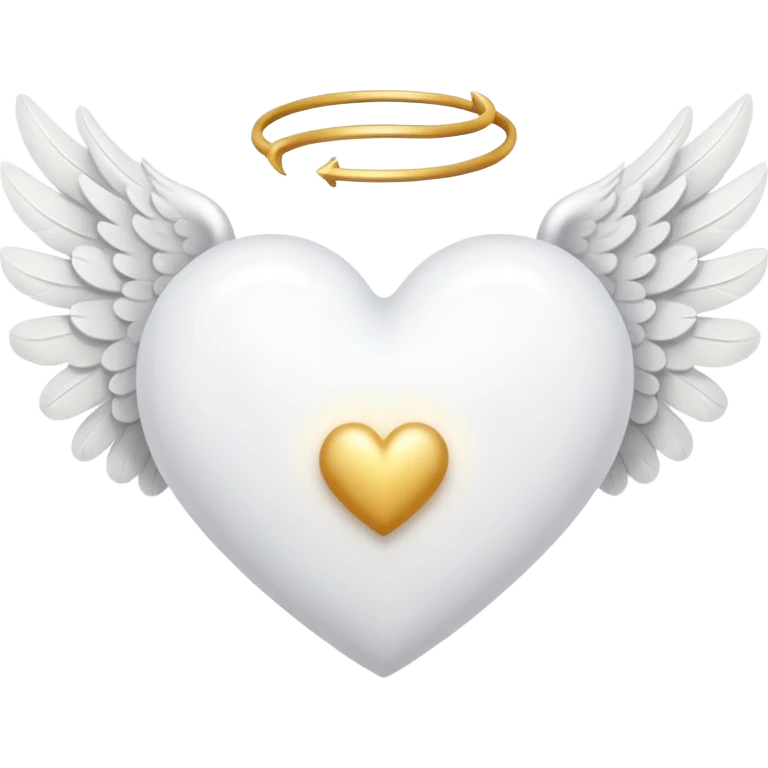 white heart with angel wings emoji