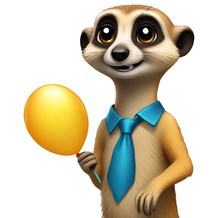 Meerkat holding a balloon emoji