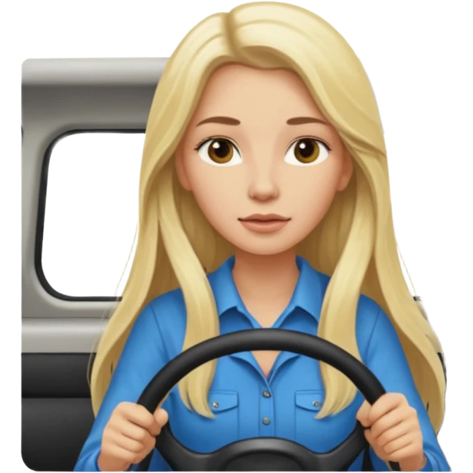 blonde long haired woman minibus driver emoji