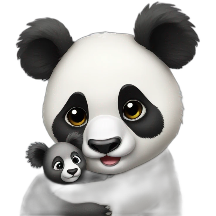 panda kissing a koala emoji