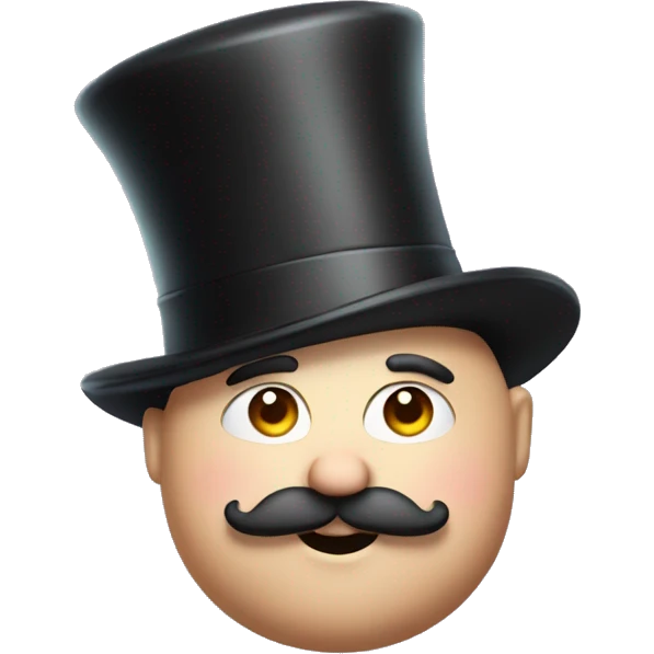 Fat person with mustache  and magician hat emoji