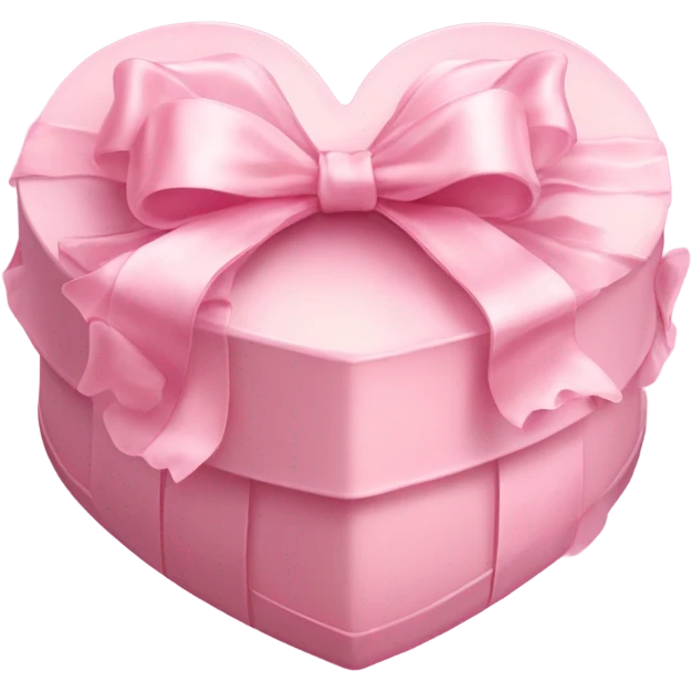 frilly pastel pink heart-shaped box of chocolates with a bow emoji