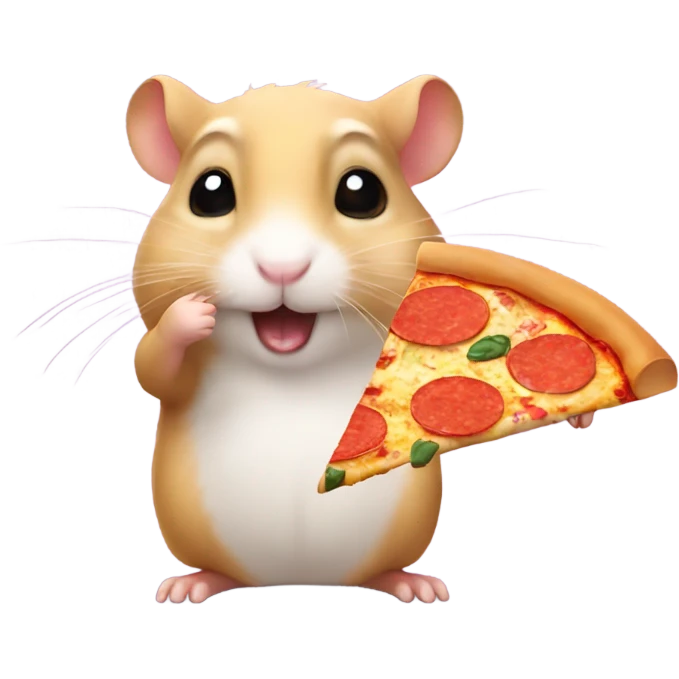 hamster eating a pizza emoji