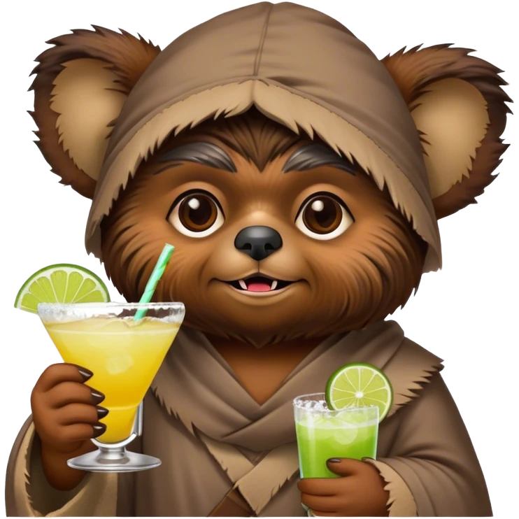 Ewok drinking a margarita emoji