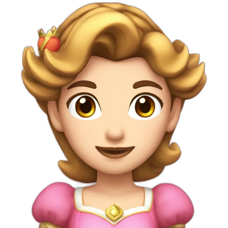 brown hair princess peach emoji