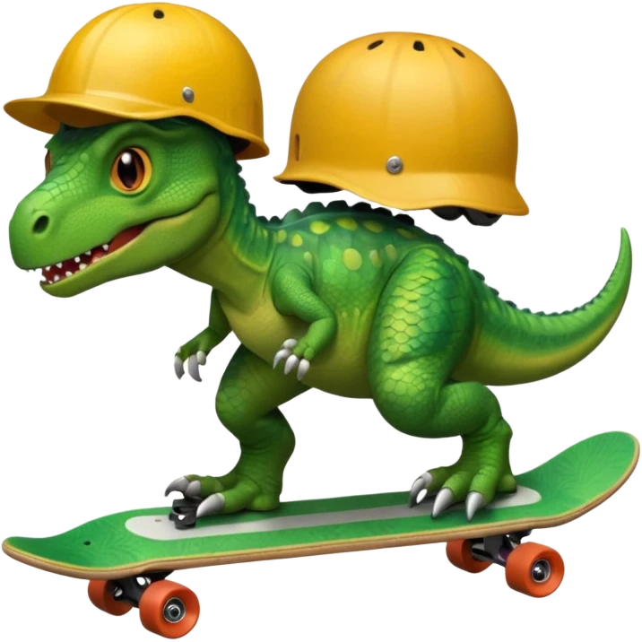 Dinosaur on a skateboard emoji