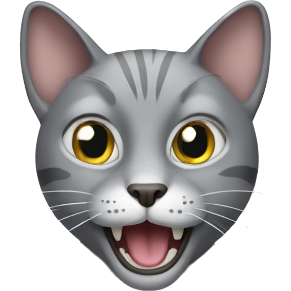 Crazy grey cat  emoji