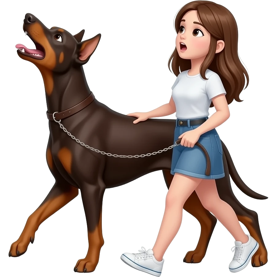 Howling at the moonhttps://www.emojis.com/emoji/white-girl-with-brown-hair-walking-a-brown-dobberman-dog-on-leash-KTMGOgb68VQ emoji