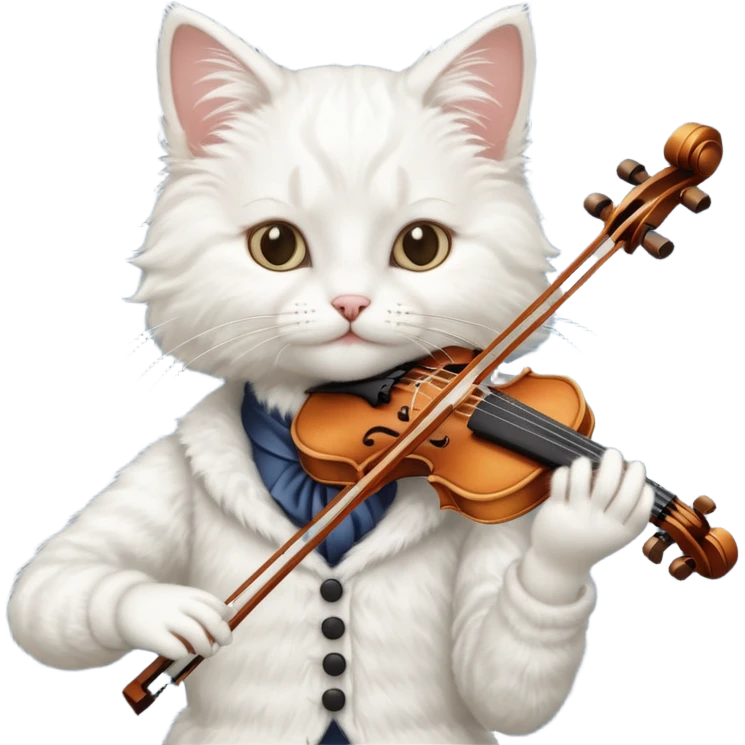white cat play violin emoji