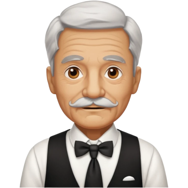 mustached old waiter man emoji